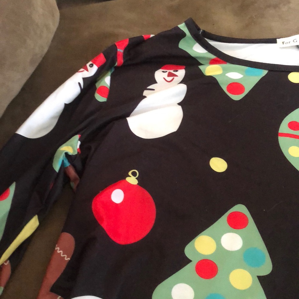 Long sleeve ugly Christmas sweater dress